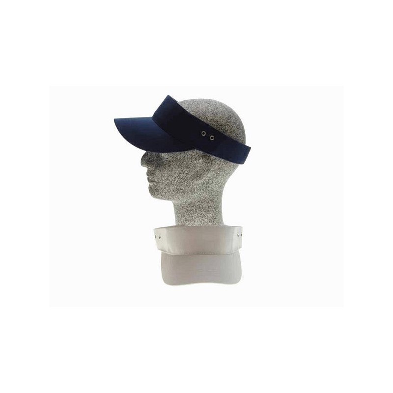 Zonneklep met klittenband blauw of wit
