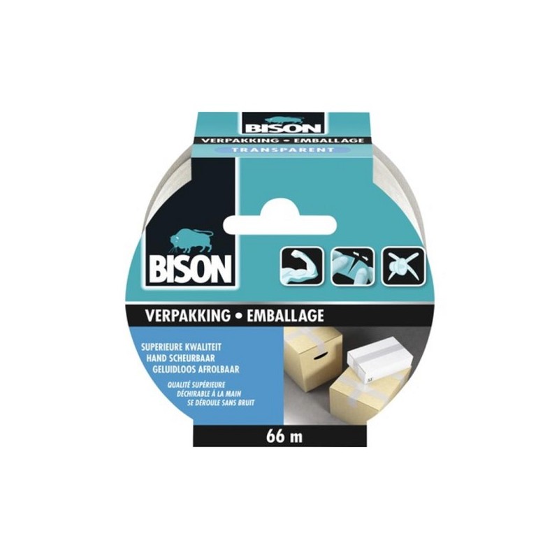 Ruban d'emballage Bison Transparent 5cmx66m
