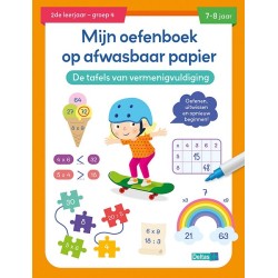 Deltas Mijn oefenboek op afwasbaar papier Tafels van vermenigvuldiging (7-8 j.)