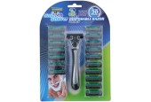 Ensemble de rasoir 21 pièces 3 lames pour hommes-rasoir avec 20 lames de recharge