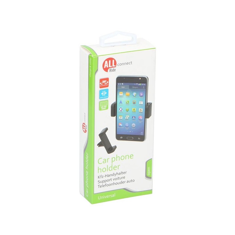 Support téléphone universel voiture pour grille d'aération 27x93x48mm