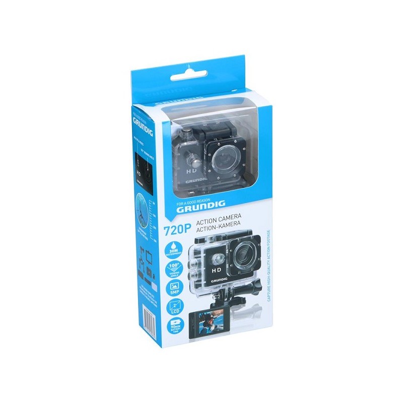 Grundig Action cam onderwatercamera HD 720P, 2" LCD screen