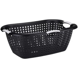 Panier à linge plastique noir 60x40x22cm