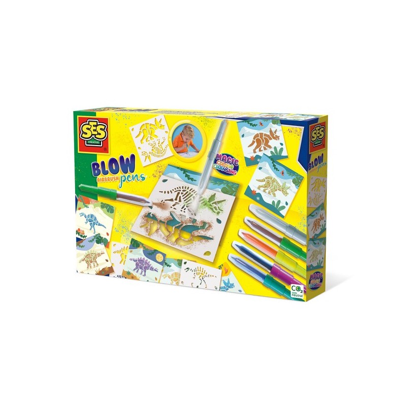 Stylos aérographe Ses Blow - Changement de couleur magique Dinos