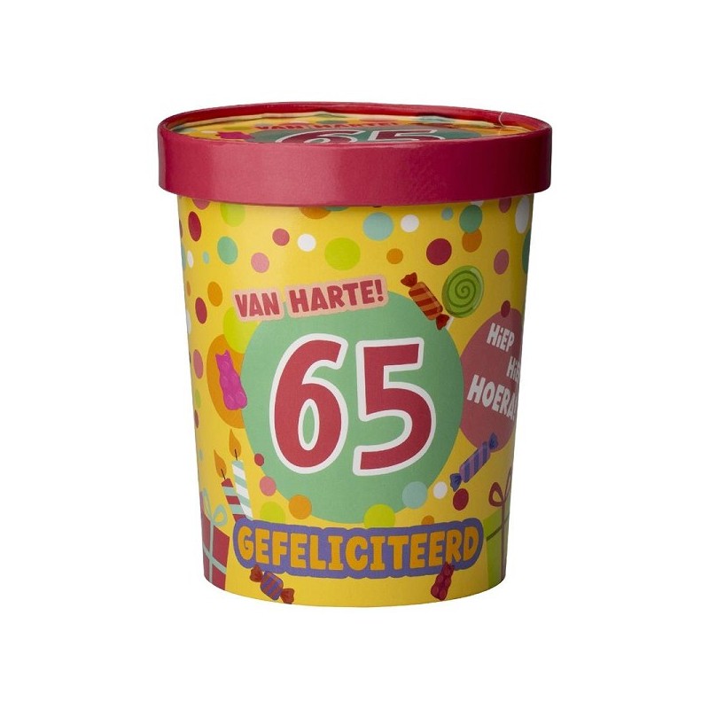 Paperdreams Gobelet à bonbons Ø12x14cm - 65 ans