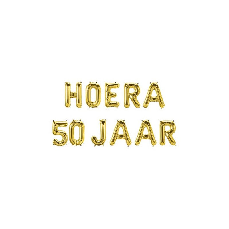 Paperdreams Folie ballon letterslinger - Hoera 50 jaar