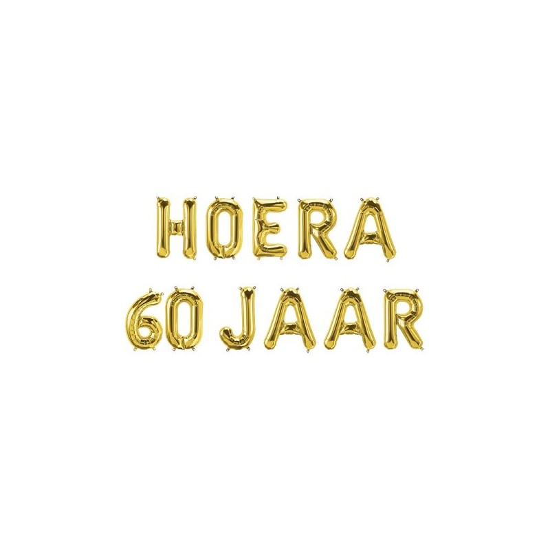 Paperdreams Folie ballon letterslinger - Hoera 60 jaar