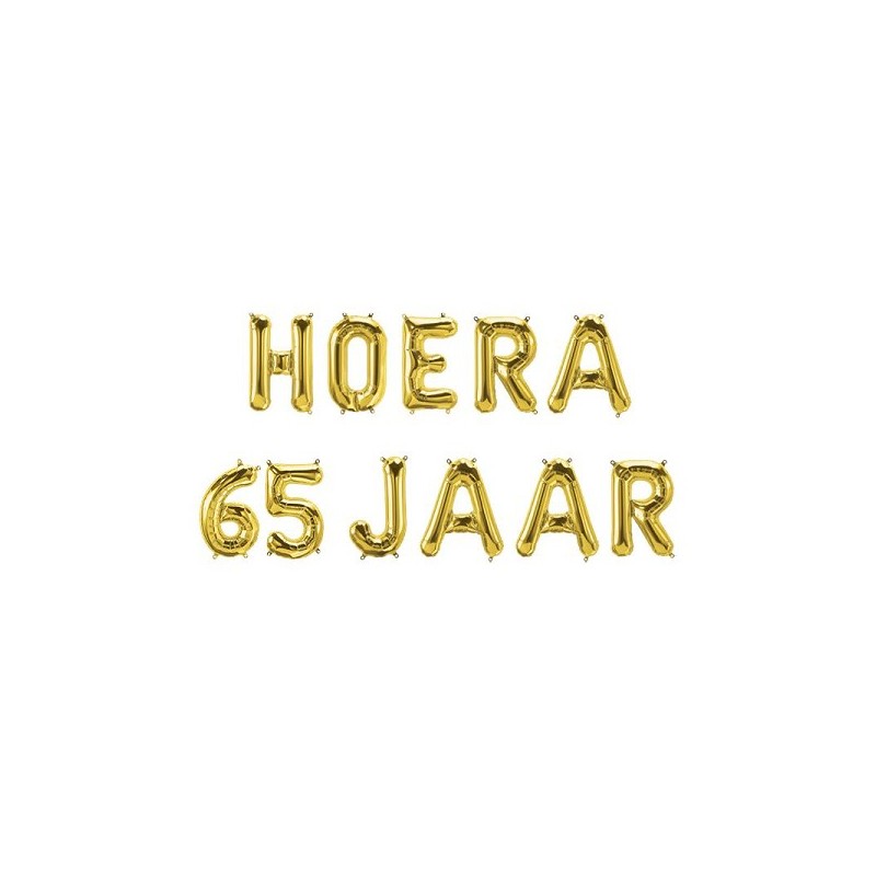 Paperdreams Folie ballon letterslinger - Hoera 65 jaar
