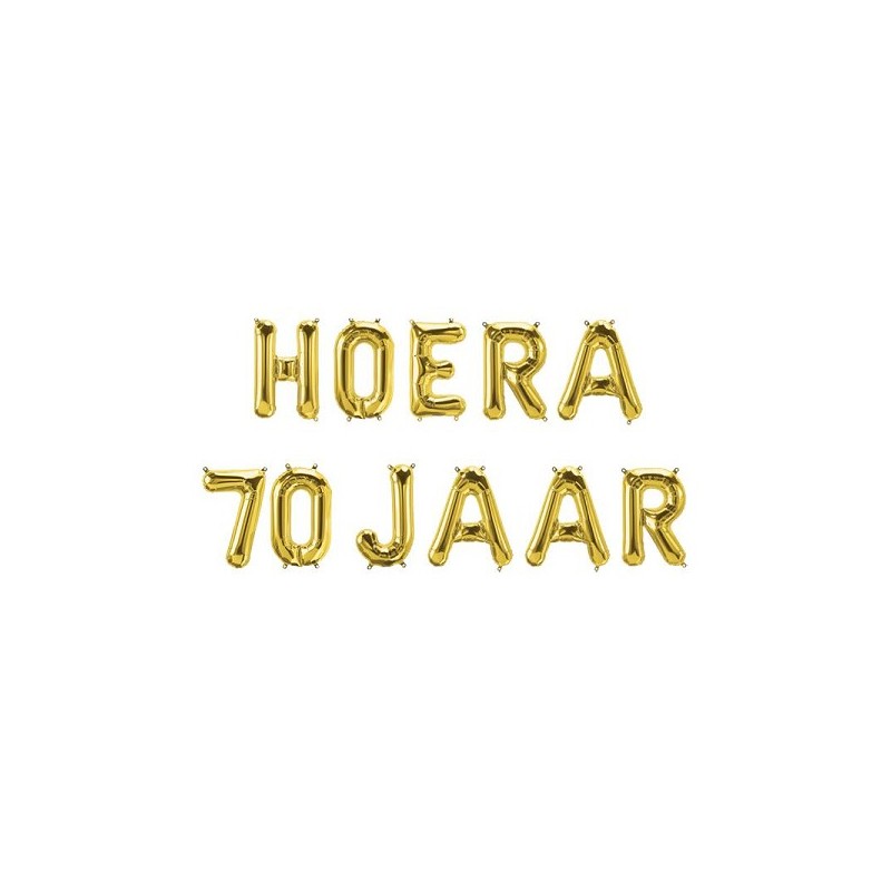 Paperdreams Folie ballon letterslinger - Hoera 70 jaar