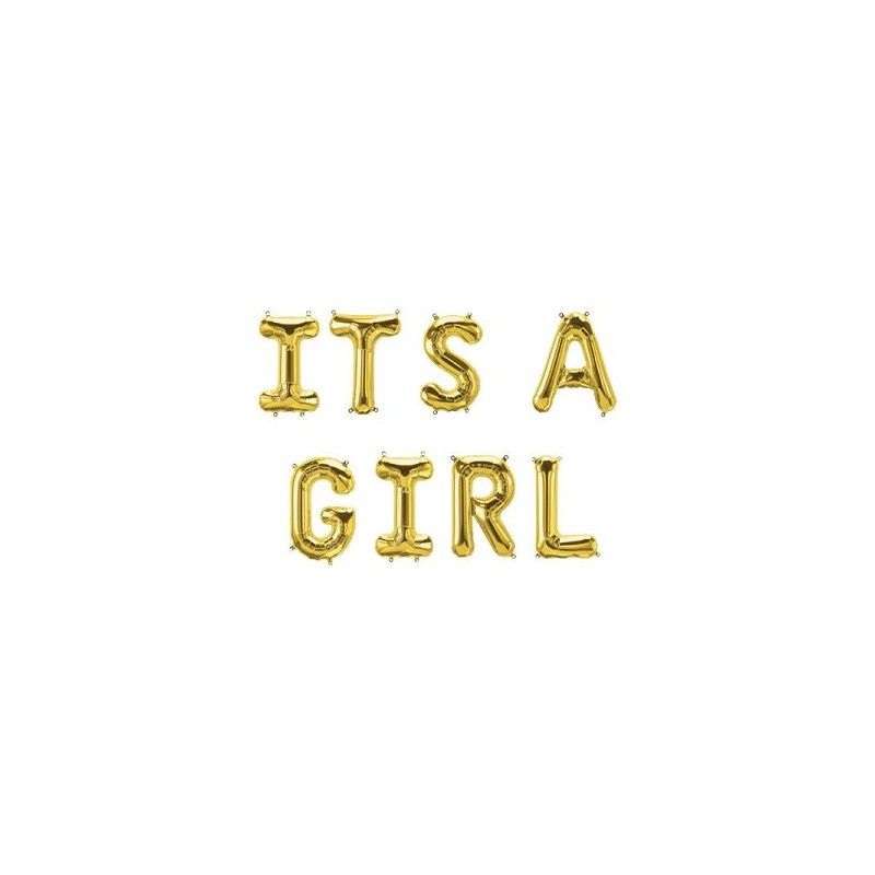Paperdreams Folie ballon letterslinger - Its a girl