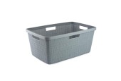 Curver Panier à linge en jute 46L Gris Fumé