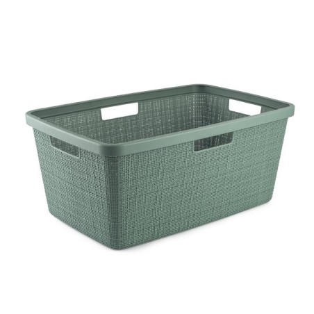 Curver Panier à linge en jute 46L Velours Pin