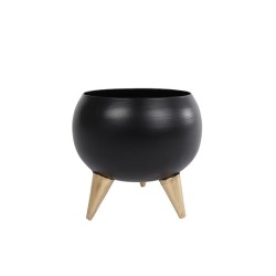 Pot de fleurs "Wendy" (pot8.5) métal noir/doré 10x10x10cm