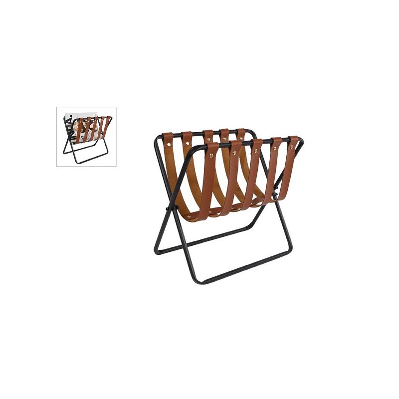 Tijdschriftenrek "Rens" zwart metaal 30x18x29cm