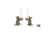 Kandelaar muis "Mouse" goud polystone 14x8x15,5cm