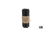 Tafelkaars  "Ambiance" zwart 2x2x16cm 7 stuks in kartonnen wikkel met touw