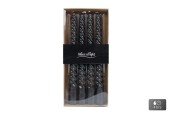 Tafelkaars "Twist" zwart 2x2x20cm 4 stuks