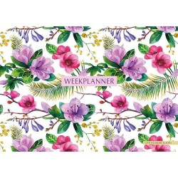 Agenda hebdomadaire Deltas Floral Blanc