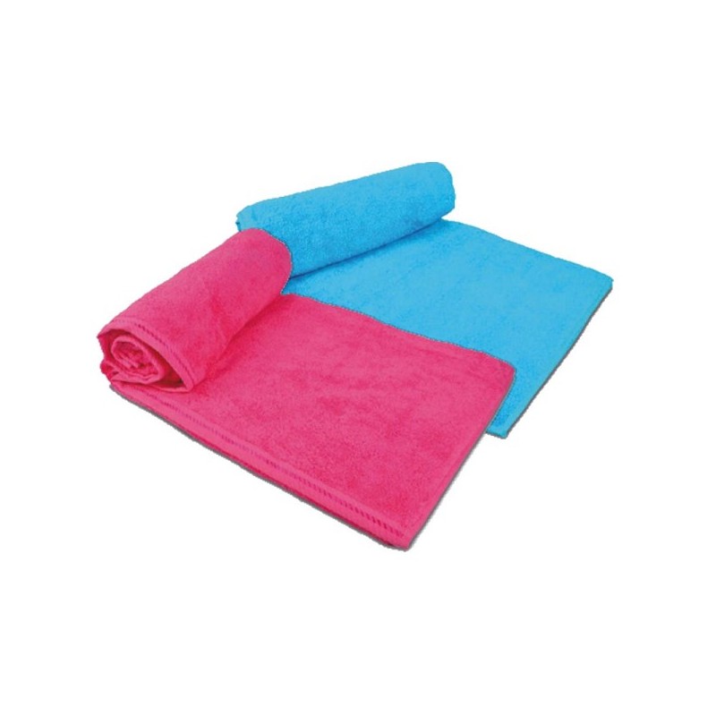 Serviette de plage luxe 200x100cm rose ou bleu