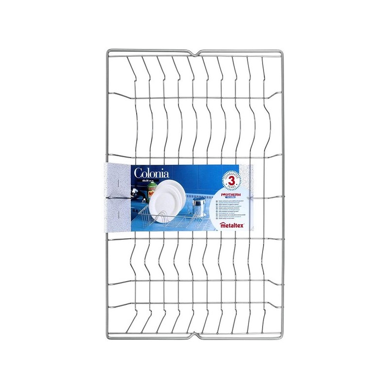 Metaltex Colonia égouttoir à vaisselle 48x30x10cm métal polytherm couleur argent enduit