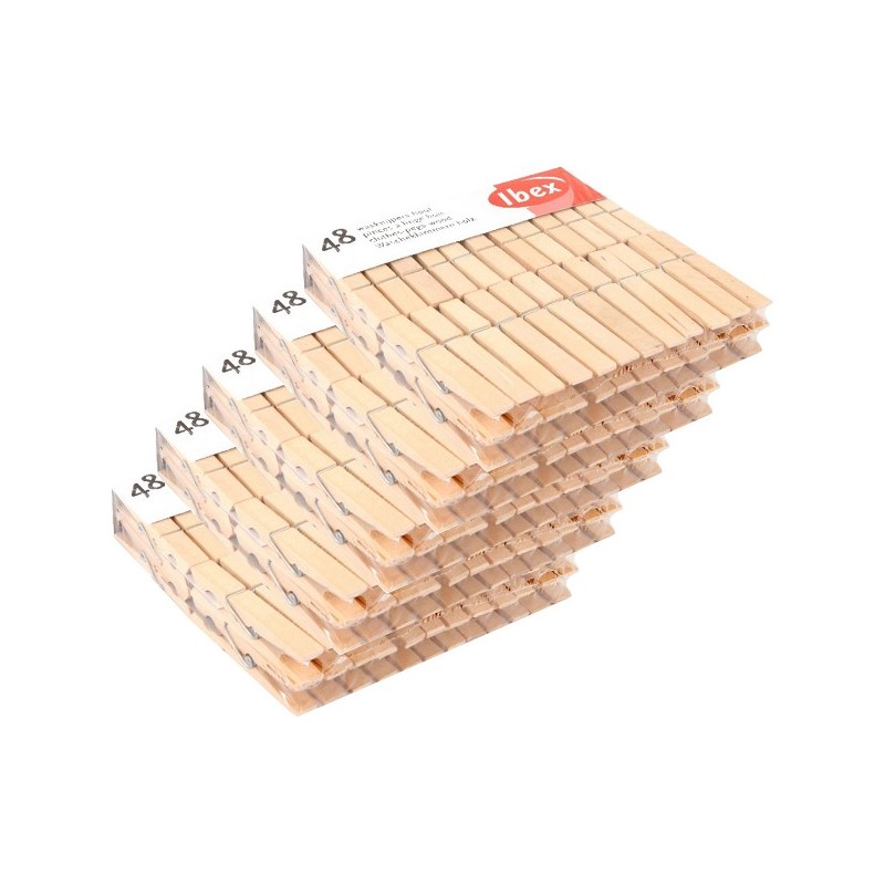 Pinces à linge bouquetin bois 5 paquet de 48 pièces