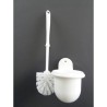 Brosse WC murale en plastique blanc