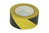 Ruban d'avertissement 33 m x 50 mm noir/jaune, amovible proprement.