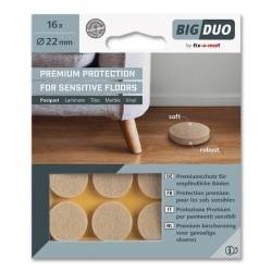 Fix-o-moll parketglijders rond 22mm beige 16 stuks
