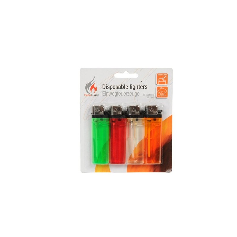 Briquet jetable 4 pièces