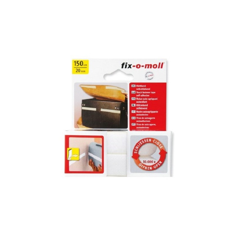 Fixomoll Velcro 150cm/20mm blanc