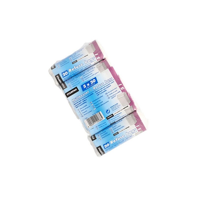 Papstar Pedaalemmerzakken 5 liter 5 rol a 20 stuks wit