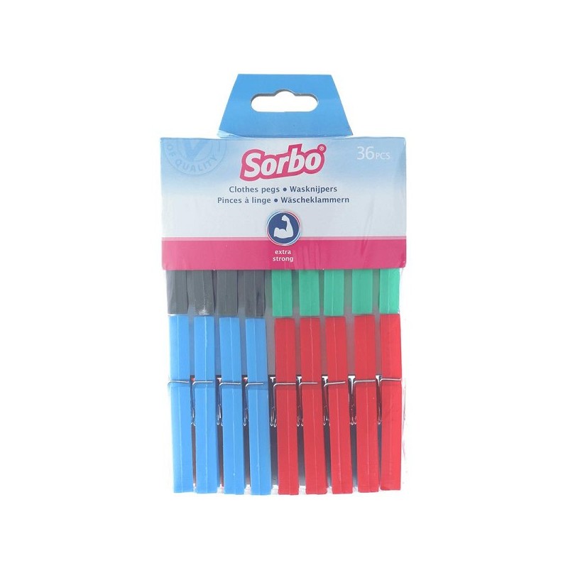 Sorbo wasknijpers 5x36st plastic