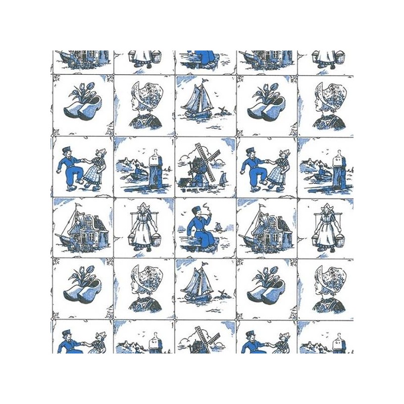 Toonbankrol 30cm oud hollandse tegeltjes, delfts blauw 200m