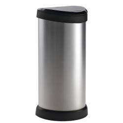 Curver Decobin touch bin 40 liter zilver/zwart 28x35xH68cm