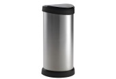 Curver Decobin touch poubelle 40 litres argent/noir 28x35xH68cm