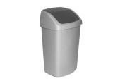 Curver Poubelle Swing 50 litres argent/anthracite 69x30x40cm (HxLxL)
