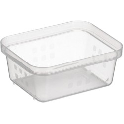 Sunware Plateau de rangement de bureau carré A7 transparent 14,5x11,5x6cm