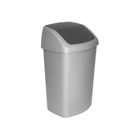 Curver Poubelle Swing 15 litres argent/anthracite 30,6x24,8x41,8cm