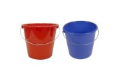 Huishoudemmer 10 ltr rood, blauw of groen met stalen hengsel