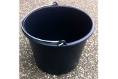 Seau noir 12 litres avec poignée en acier (Seau de chantier)