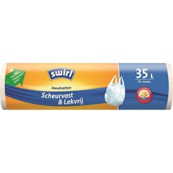 Sac poubelle à pédale Swirl avec poignées 35 litres rouleau de 15 pièces à 80% en plastique recyclé