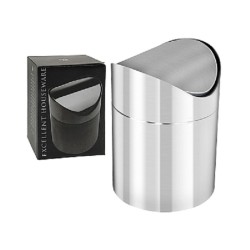 Poubelle pour table avec couvercle pivotant en acier inoxydable
