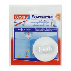 Tesa Crochet de plafond multiprises blanc