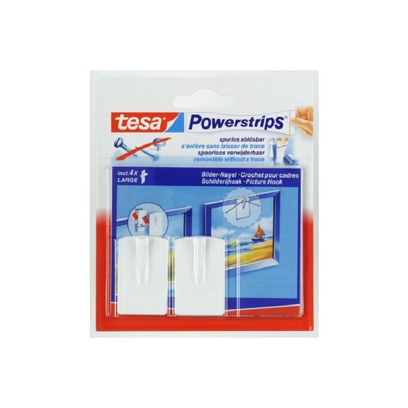 Tesa schilderijhaak powerstrips wit