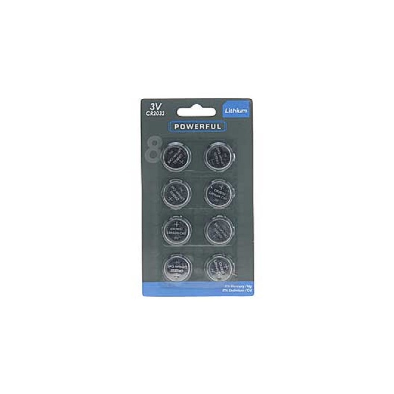 Knoopcel batterij Lithium CR2032 3V pak a 8stuks