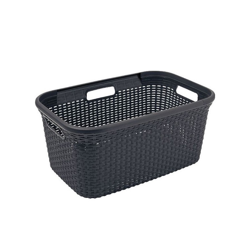 Curver Style panier à linge style rotin 45 litres anthracite 27x38x59cm