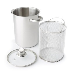 Poêle à asperges/pâtes inox avec insert Ø 16cm, hauteur 22cm