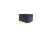 Panier Curver Style S avec couvercle style rotin anthracite (lxlxh 28x19x14cm)