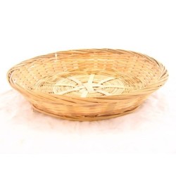 Schaal bamboe gevlochten rond laag 25x4cm