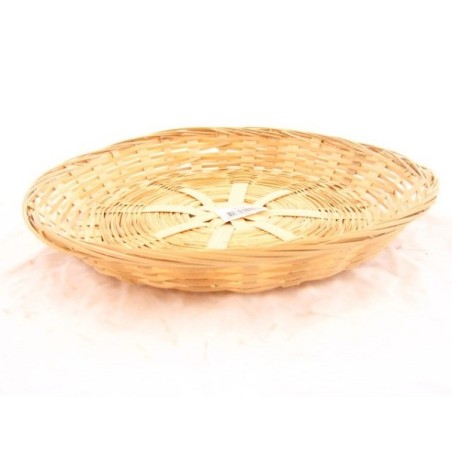 Plat bambou tressé rond bas 30x5cm